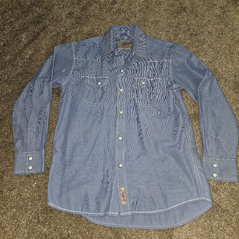 Rafter C Boys Pearl Blue button up Shirt size Large